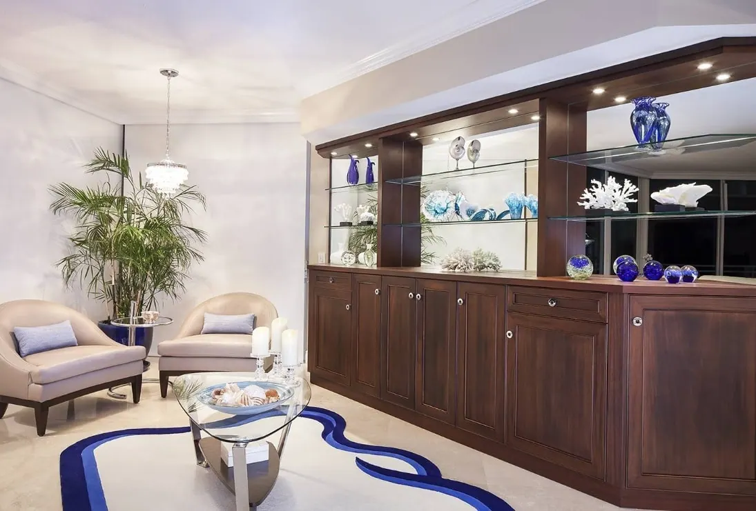 Sophisticated decorative plants in Miami condo