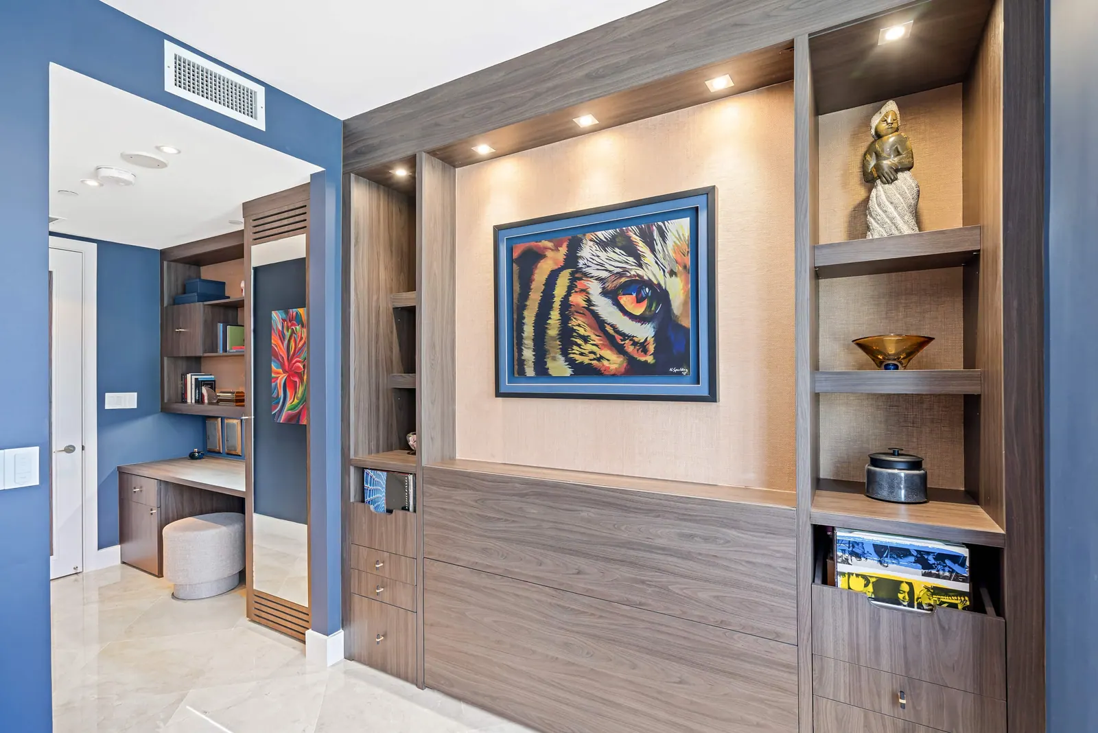Sky-High Brickell Condo, Den by Kathryn Interiors