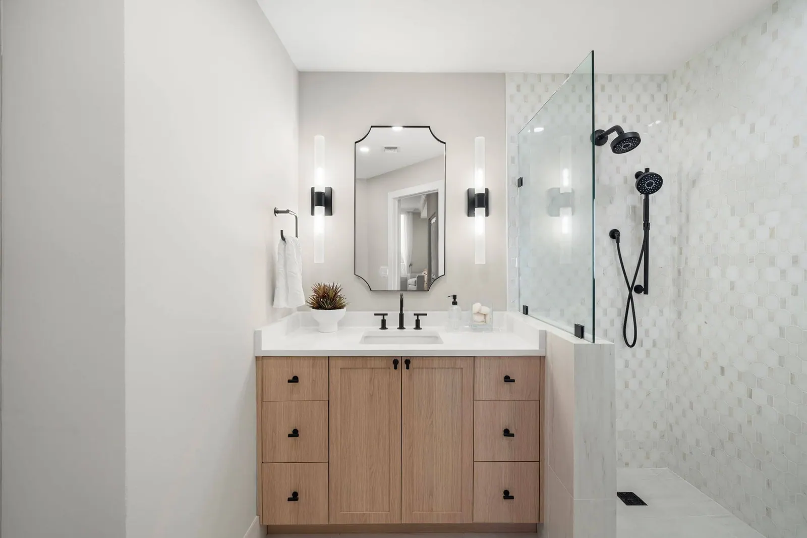 Luxury Waterfront Condo, Bathroom vanity by Kathryn Interiors