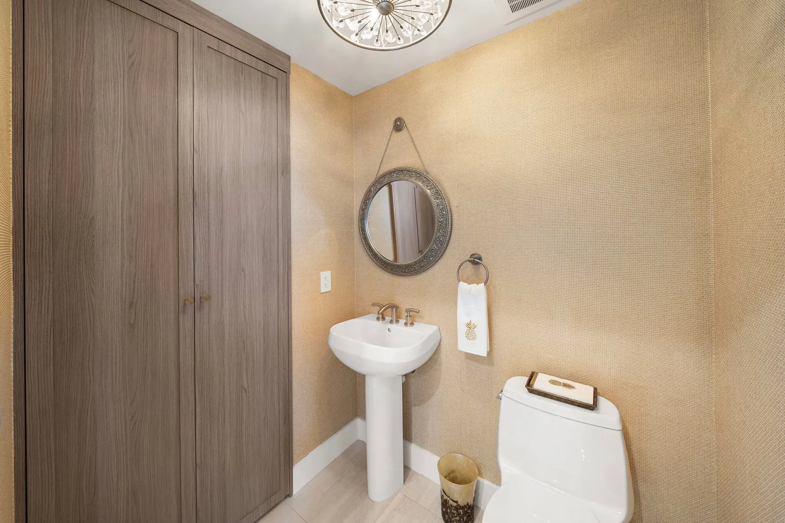 Luxury Waterfront Condo, Powder room by Kathryn Interiors