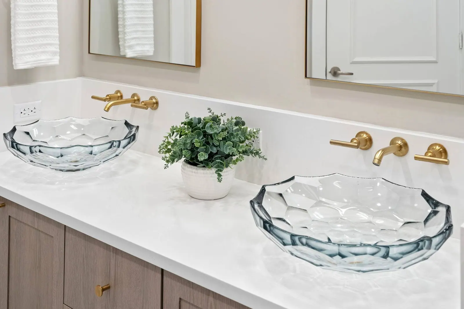 Luxury Waterfront Condo, Primary bath, vanity by Kathryn Interiors