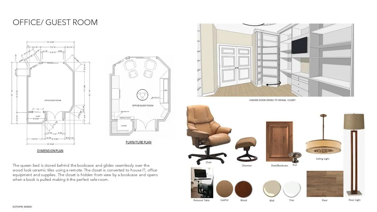 Mood board & plans for Zoom Room by Kathryn Interiors