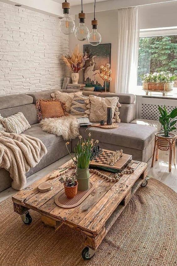 Living room made of recycled furniture