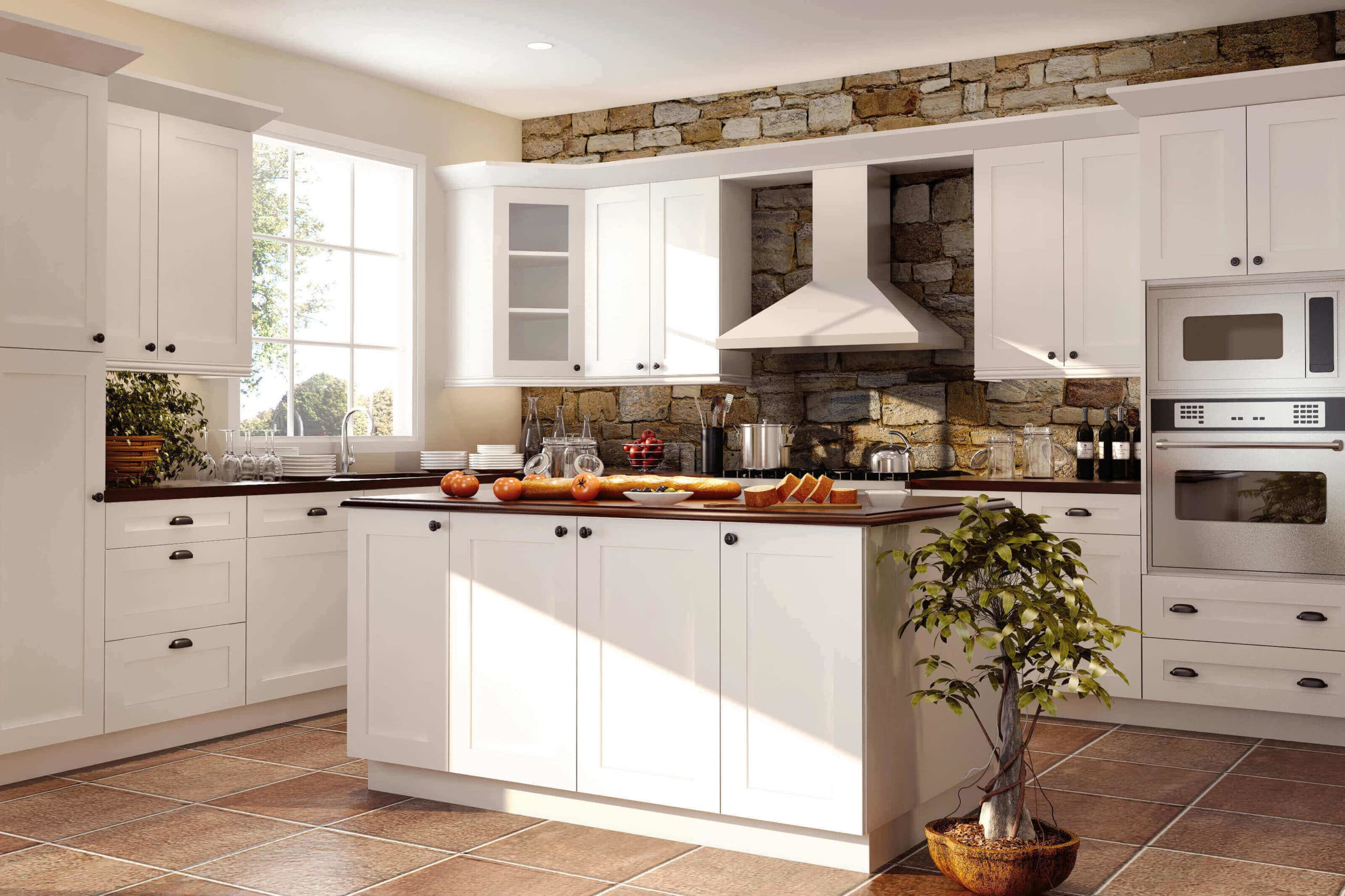 Contemporary white hampton scaled kitchen design