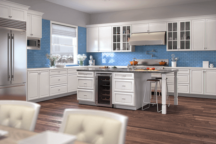 Blue tiles for a kitchen design in Miami