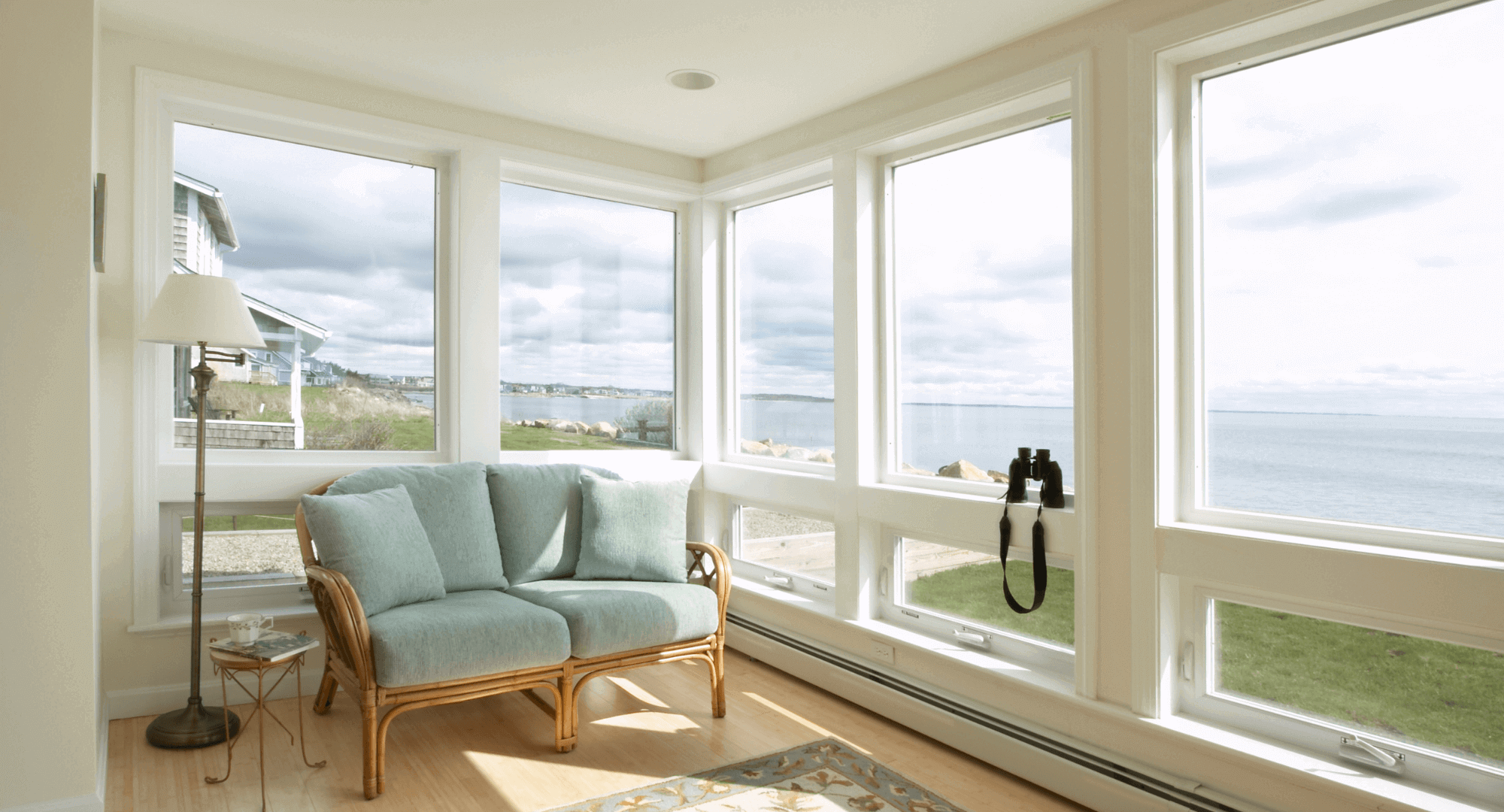 Beach house with bright and big windows