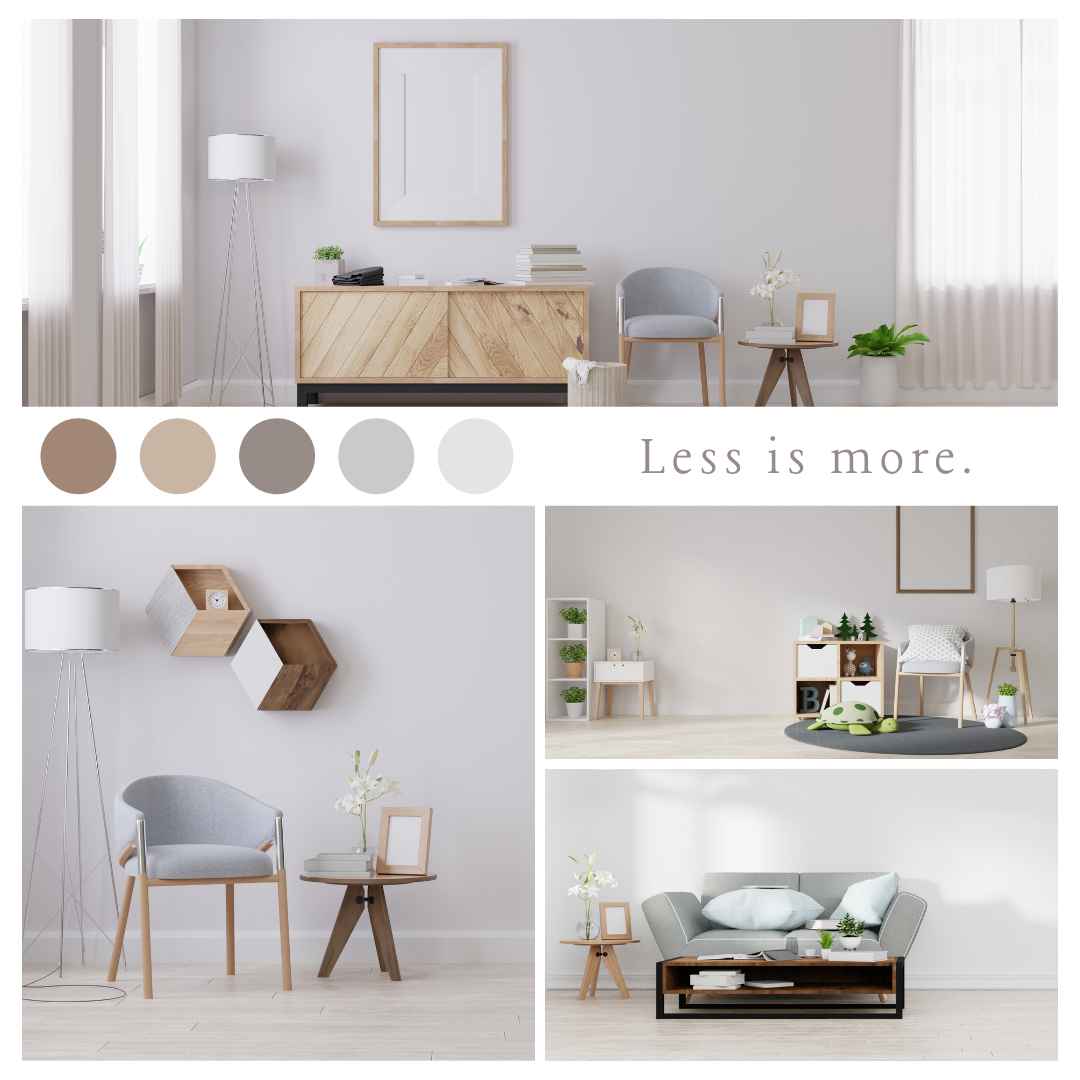 Grey Collor Palette Interior Design Moodboard